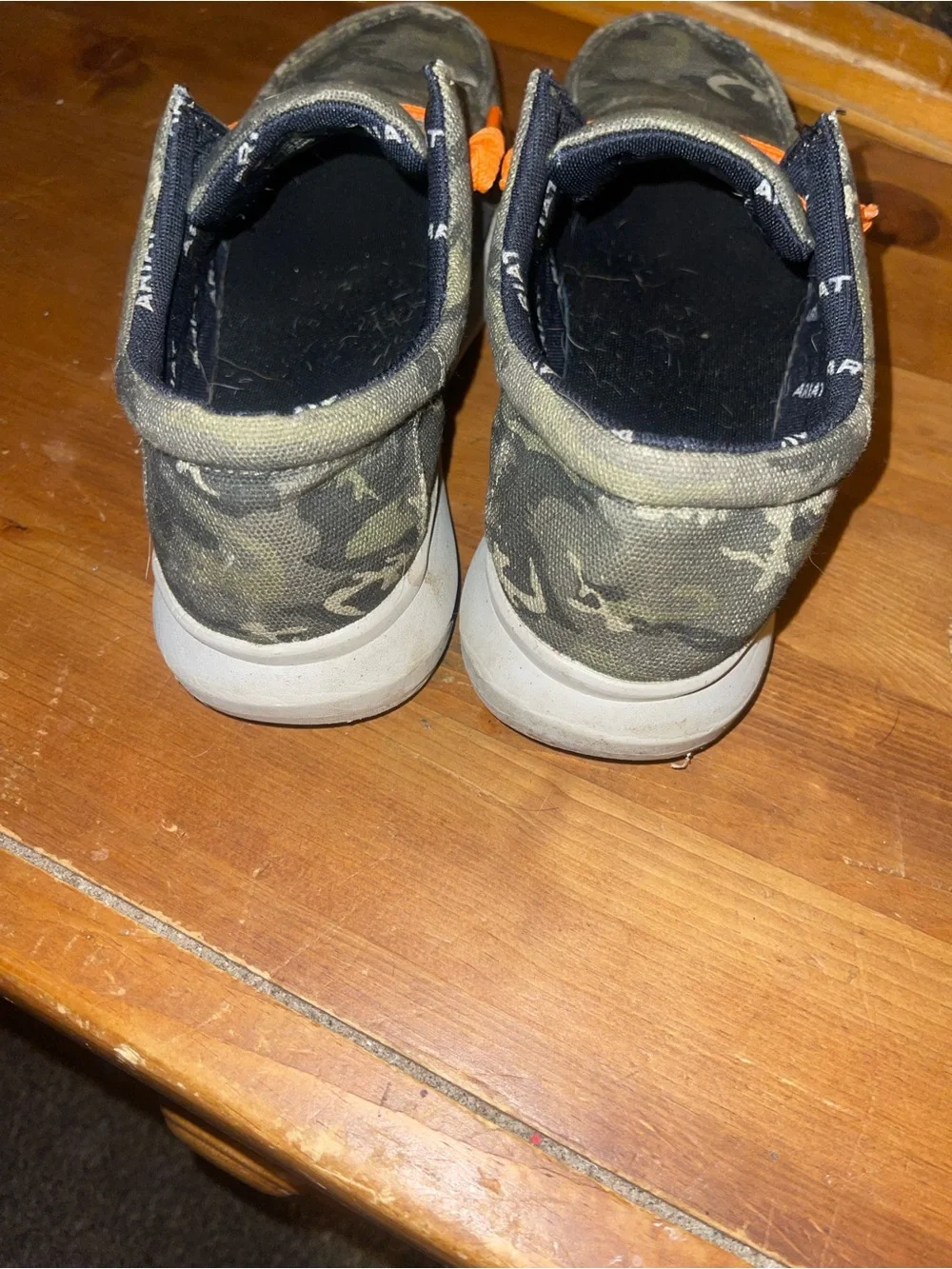 Ariat Mens Camo Slip-On Sneakers with Orange Accents